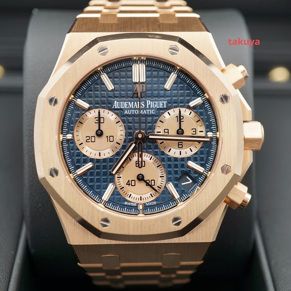 FSOT:Audemars PIGUET ROYAL OAK CHRONOGRAPH ROSE GOLD 26239OR BLUE DIAL ...