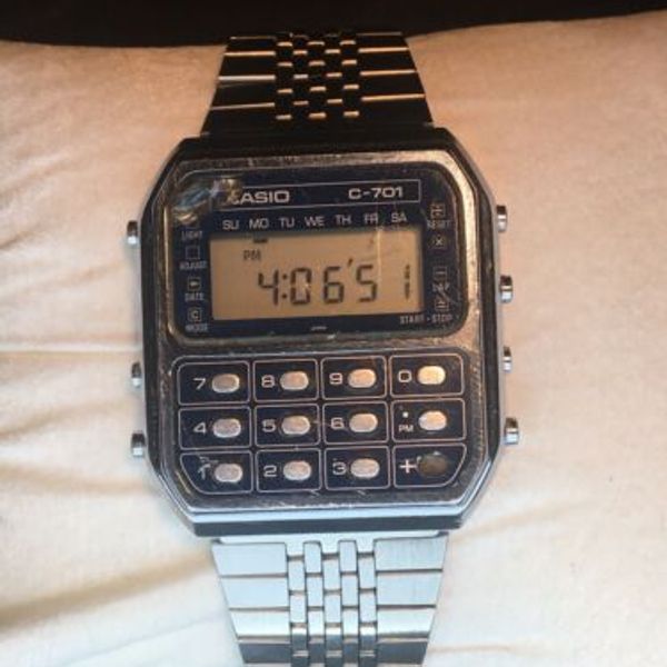 Vintage Casio C-701 Calculator Watch Module 133, with Manual , Watch is