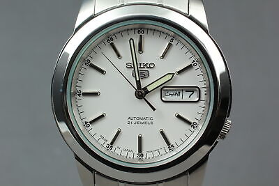 Near MINT Box SEIKO 5 7S26 02W0 SNKE49 White Dial Automatic Men s