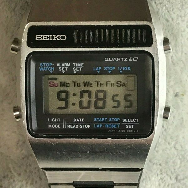 Vintage 1970's SEIKO A159-5019-G LCD Quartz Silver/Black Tone Watch New  Battery | WatchCharts