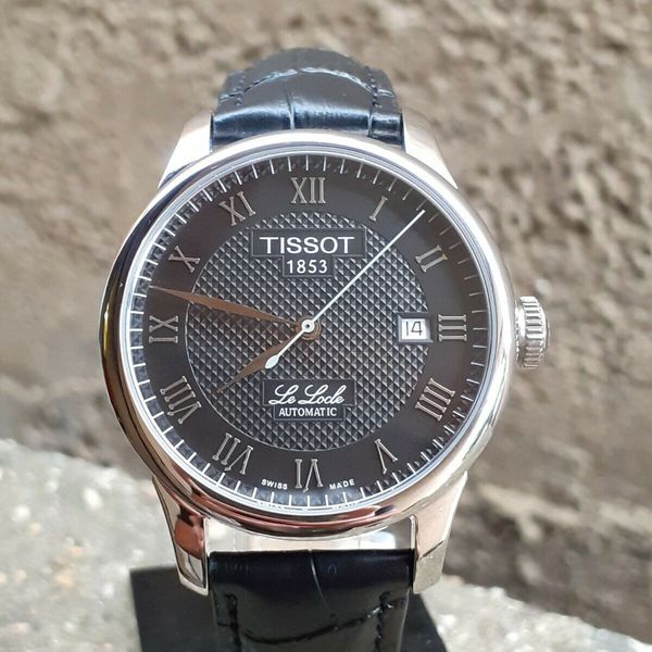 Tissot T Classic Le Locle Automatic Black Dial Black Leather Strap Watch For Men - T41.1.423.53 main image 1