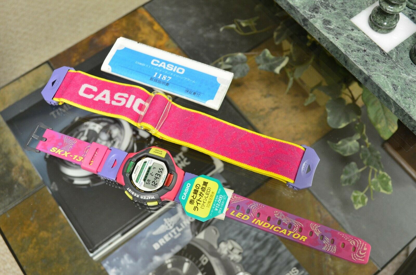 NOS CASIO SKX-1300 SKIING WATCH ALARM CHRONO VINTAGE DUAL LED TIC