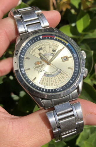 RARE ORIENT EU03-CO CA AUTOMATIC Multi-Year Calendar 46mm Men's