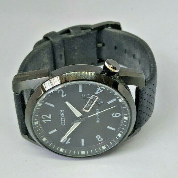 Mens Citizen Eco-Drive Black Dial Date Watch j800-s078288