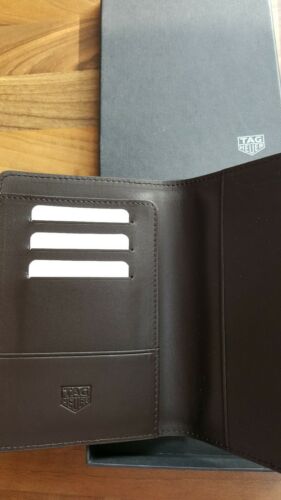 Tag Heuer Autavia Embossed Brown Leather Wallet with Box WatchCharts