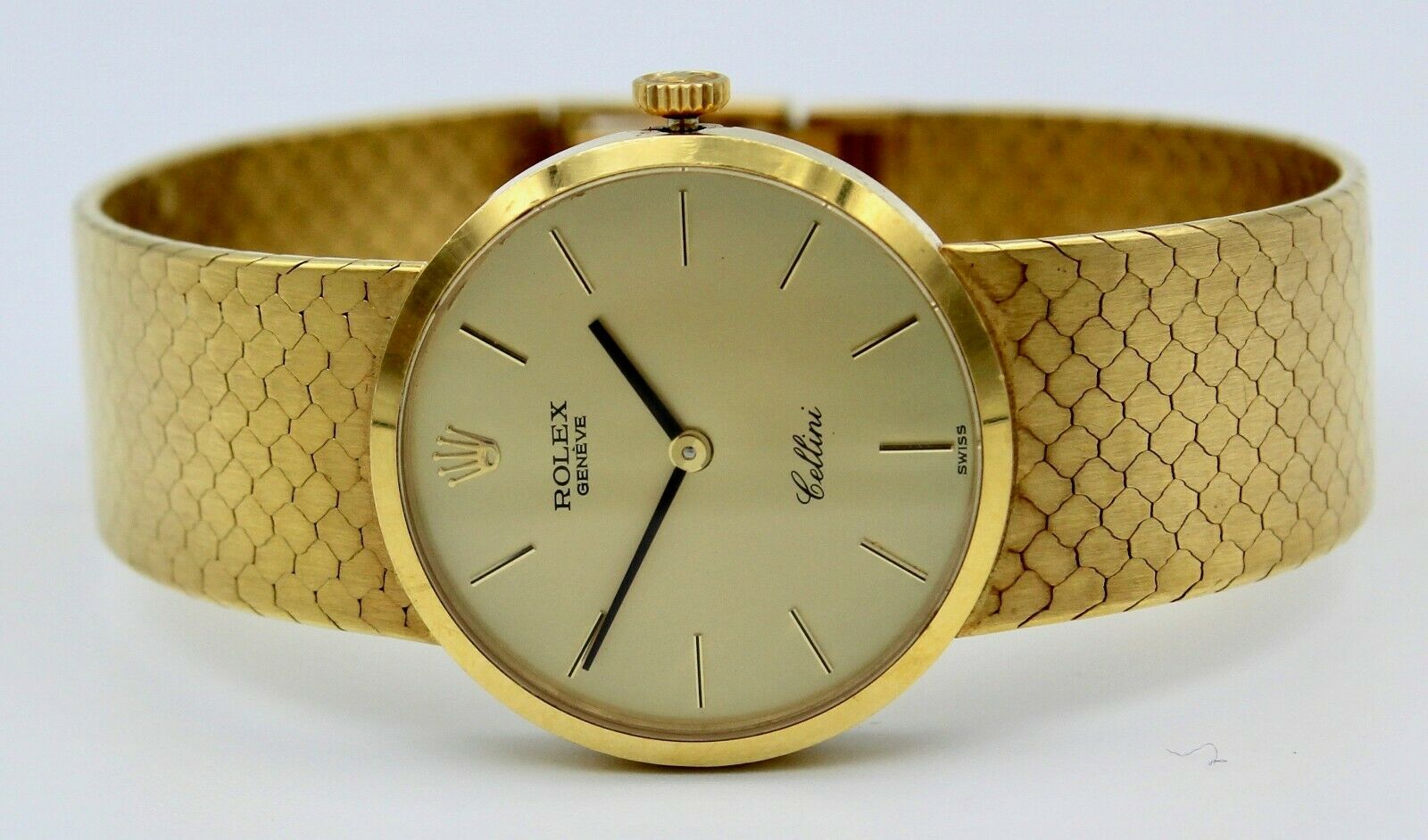 Vintage Rolex Cellini 18K Yellow Gold Watch Hand Wind With Papers