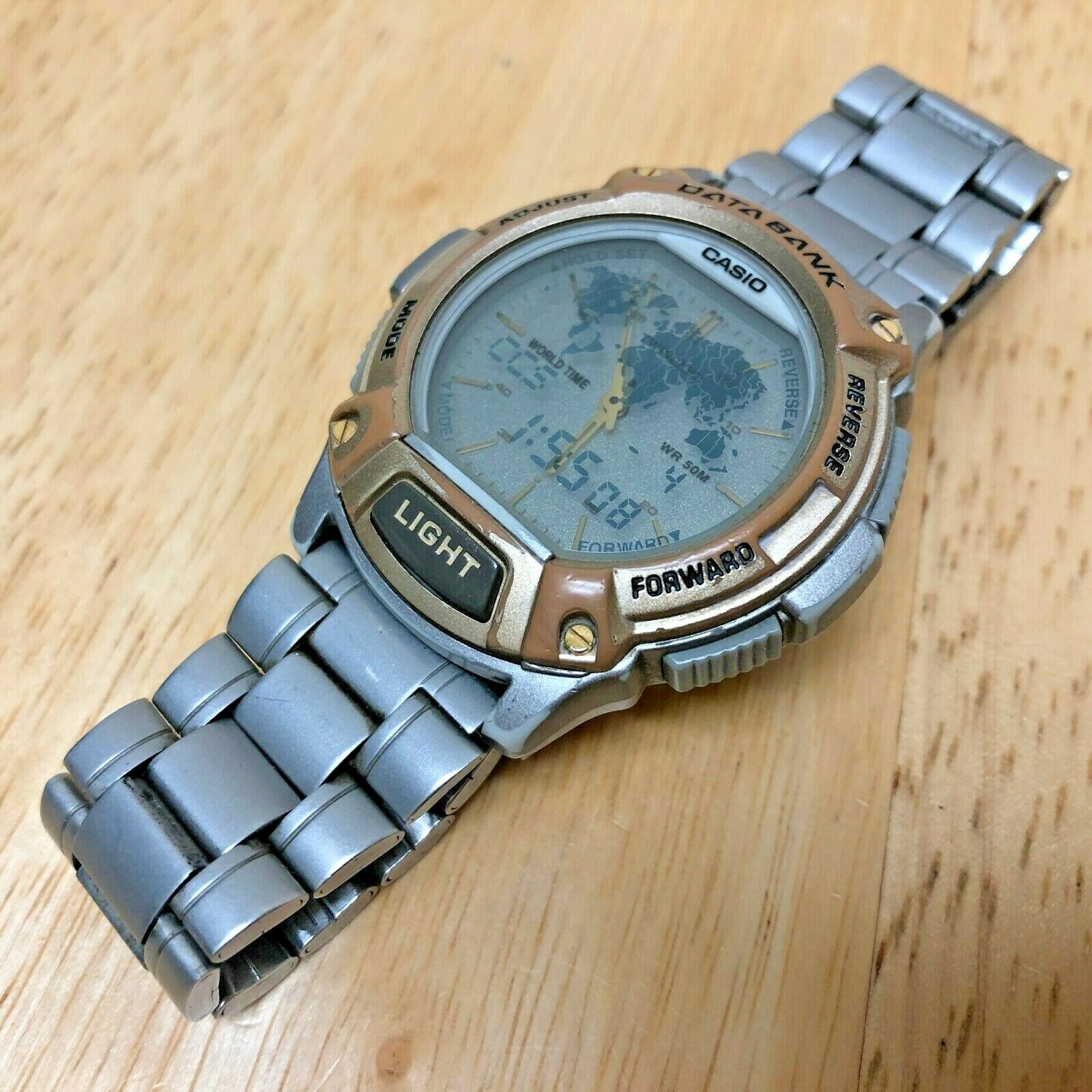 Vintage CASIO ABX-68 Twincept Mens Analog Digital Chrono Watch
