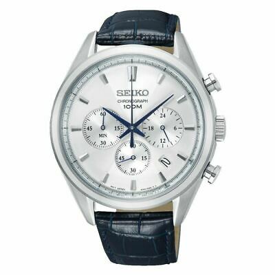 Seiko SSB291P1 Quartz Chronograph Blue Leather Strap Men s Watch