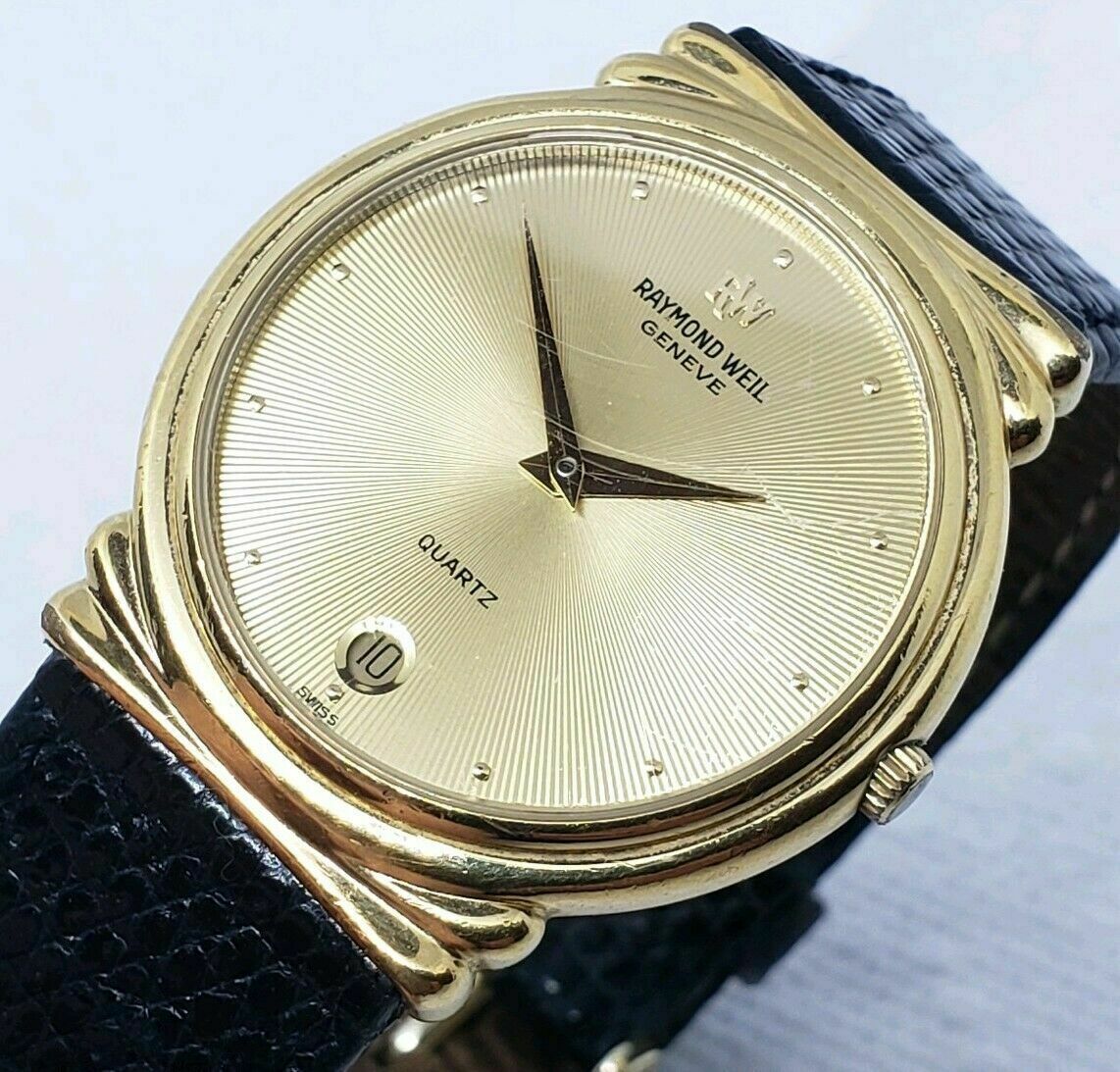 slim fit dress slacks Vintage Raymond Weil Tank Ref. 2661 Dress Watch Mechanical Gold White –  Phil & Phil's main image 0