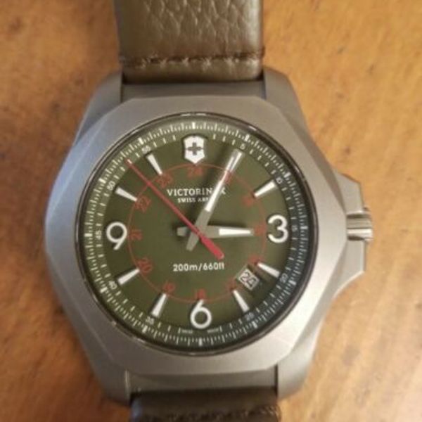 Victorinox Inox Titanium 241779 Green Explorer Dial On Brown Leather Retail 895 Watchcharts 5396