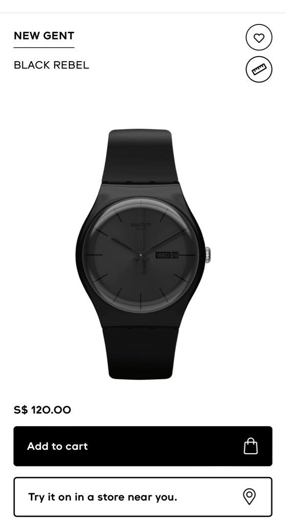 Swatch new clearance gent black rebel