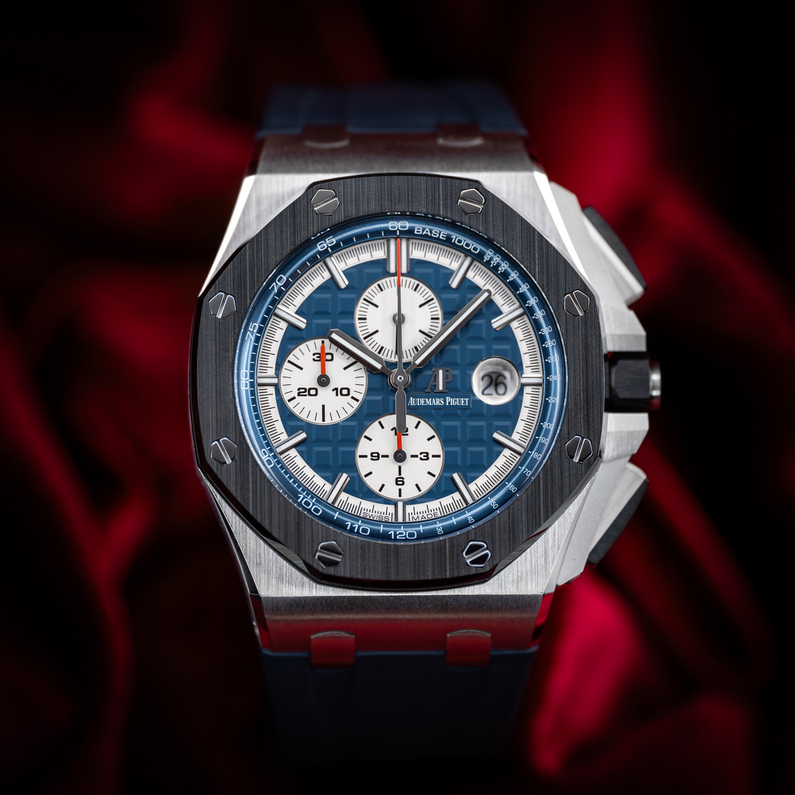 WTS Audemars Piguet Royal Oak Offshore Platinum Blue Dial Box Papers 26401PO.OO.A018CR.01 WatchCharts CA