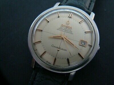 VTGE RARE OMEGA CONSTELLATION PIE PAN HIDDEN CROWN. Ref 168.004