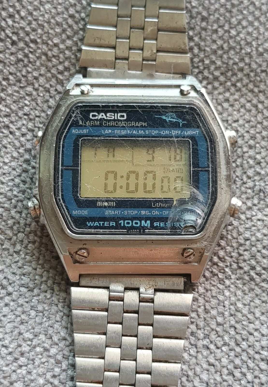 Vintage 1980s Casio Marlin Mod 248 W-450 Japan Digital Watch