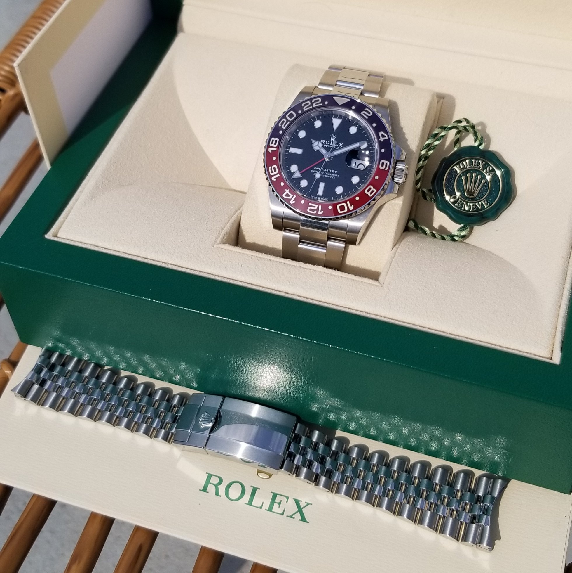 2021 Rolex GMT-Master II 126710BLRO Pepsi on Oyster and Jubilee WatchCharts