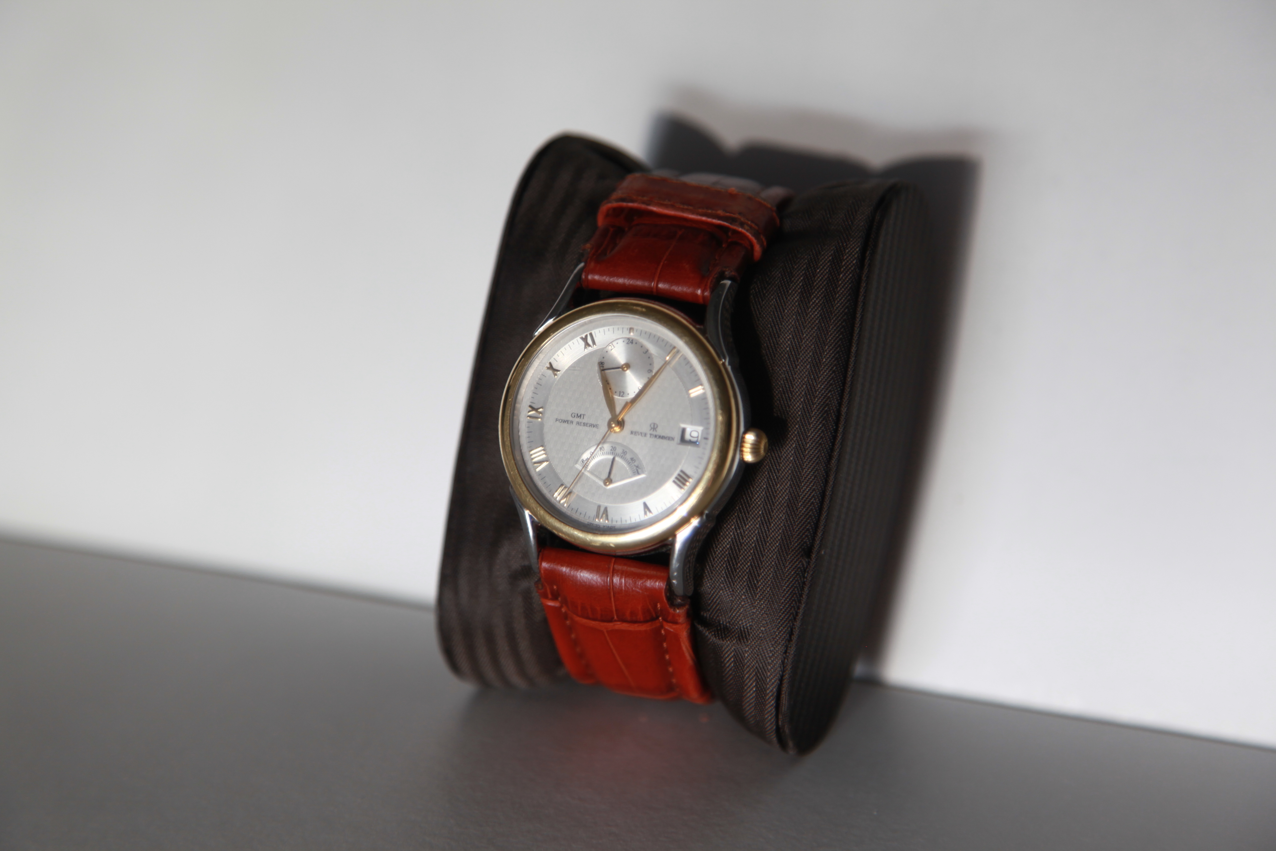 FS: Revue Thommen GMT Power Reserve - 18k Gold Bezel - Calf Skin