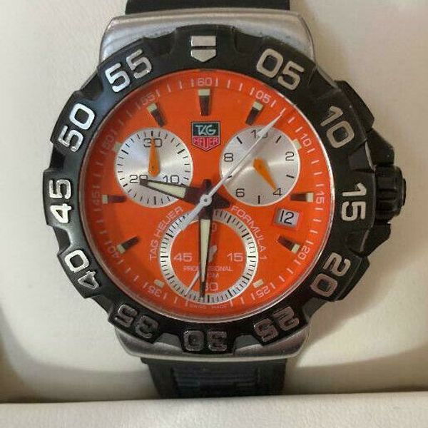 Bracelet Caoutchouc Tag Heuer Orange 21,5 Mm - Pour Montre Formula 1 CAZ101B - Neuf Avec étiquettes - Fabriqué En Suisse