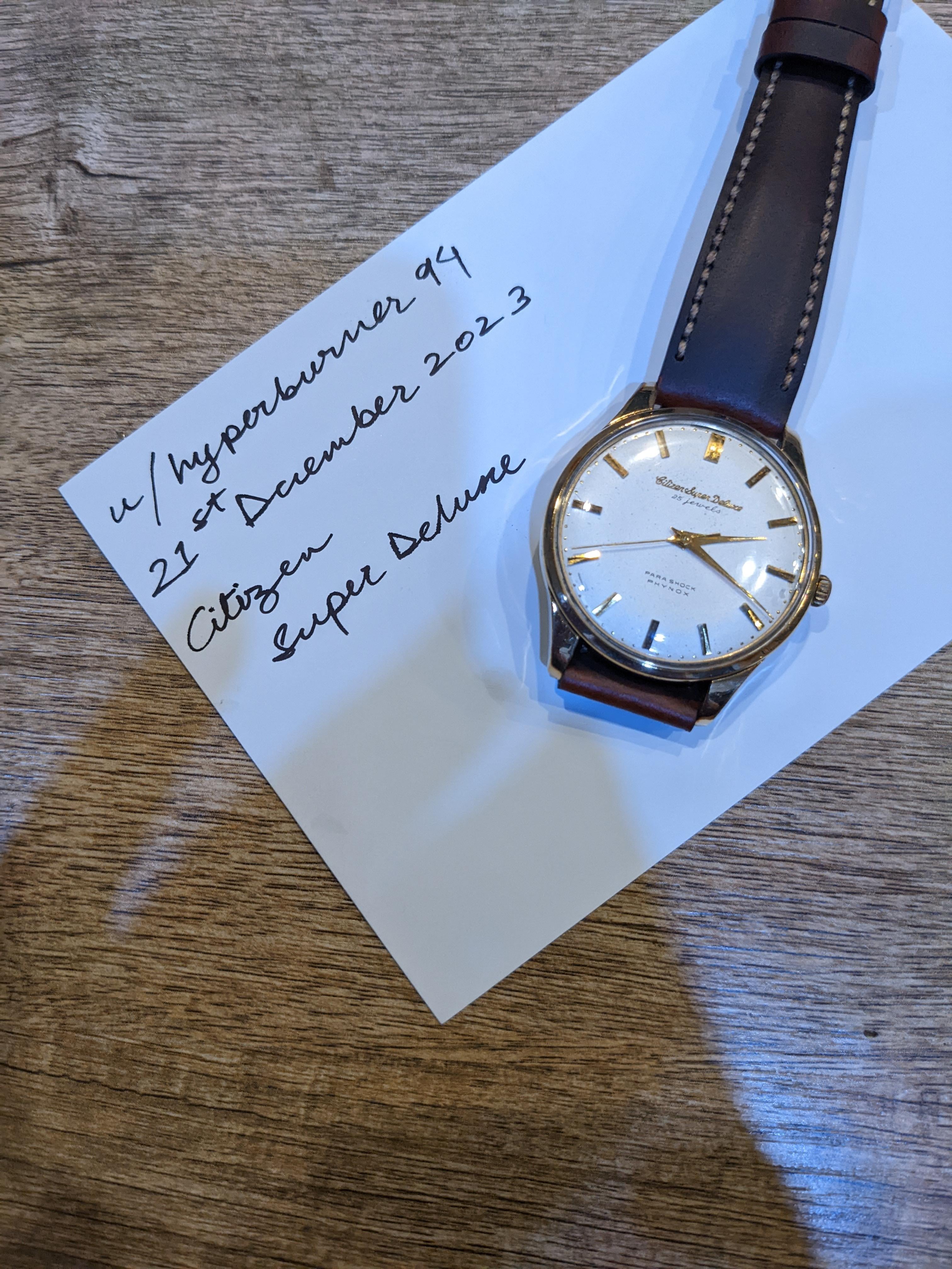 WTS] Citizen Super Deluxe Para Shock - Phynox 14k 80 Microns Gold