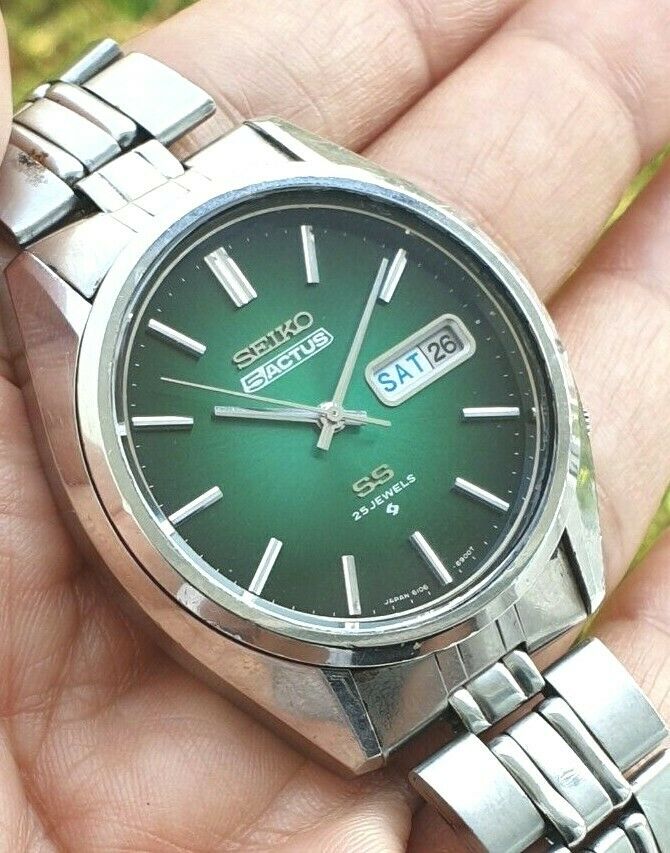 Seiko Actus SS Rare Green Dial 6106-8660 23J JDM 1973 Auto Mens