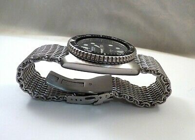 Huge Seiko Turtle Submariner Shark Mesh Automatic Day/Date Diver