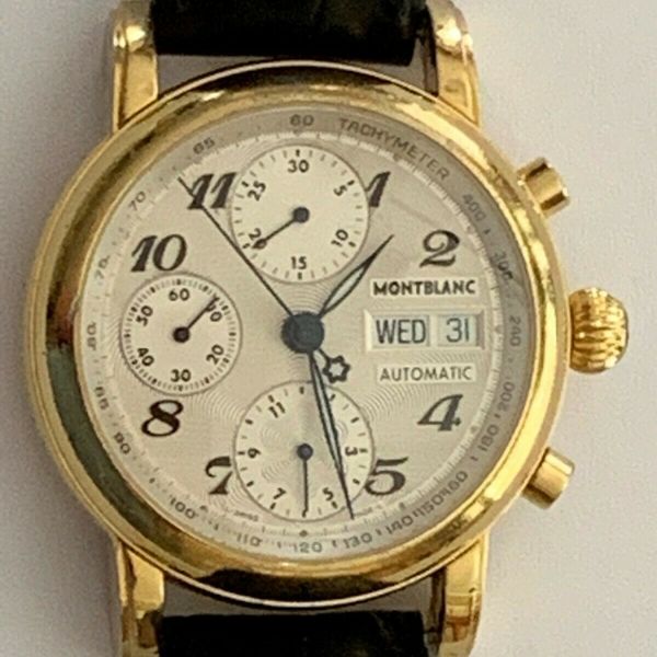 Montblanc Meisterstuck 4810 501 Gold Stainless Steel Chronograph Day Date Watch WatchCharts Marketplace