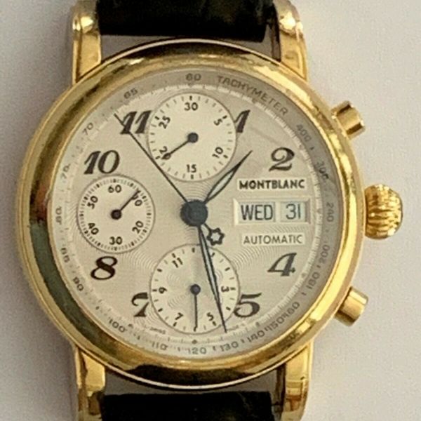 Meisterstuck 4810 501 Gold Steel Chronograph Day Date Watch WatchCharts