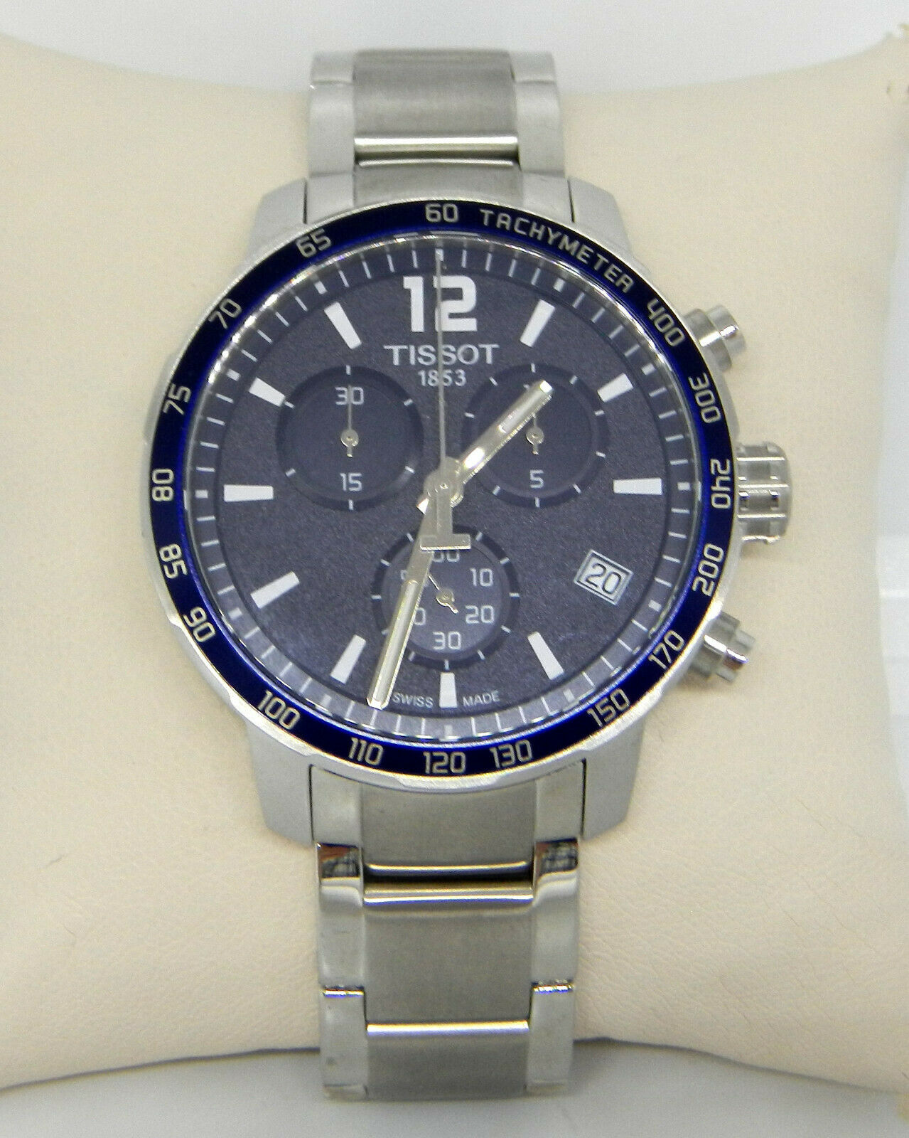 TISSOT QUICKSTER BLUE DIAL CHRONOGRAPH STAINLESS SWISS WATCH