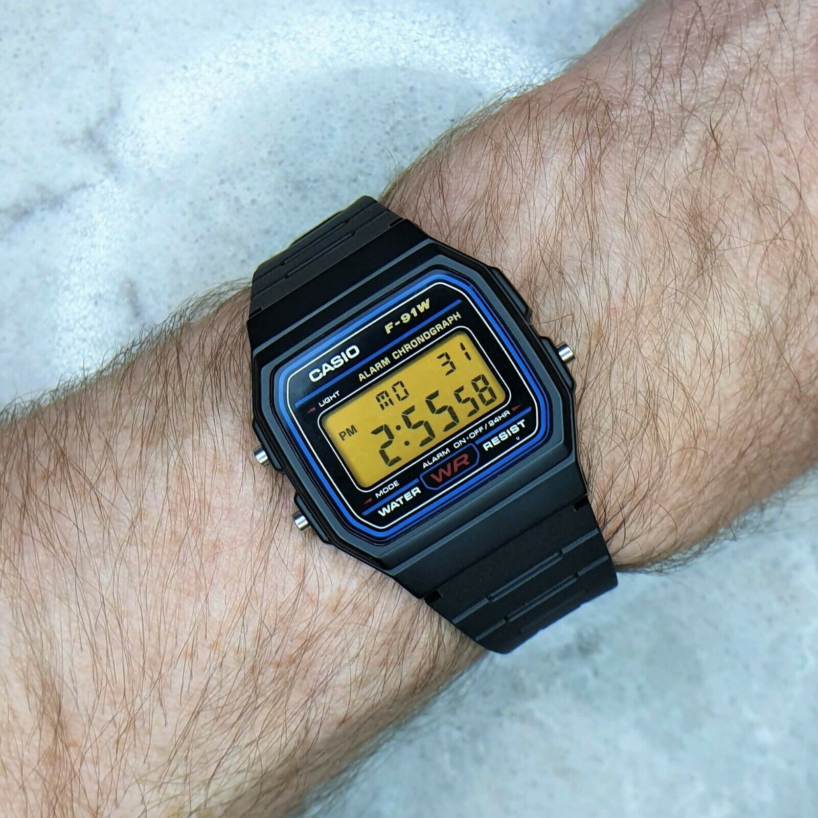 casio f91 orange
