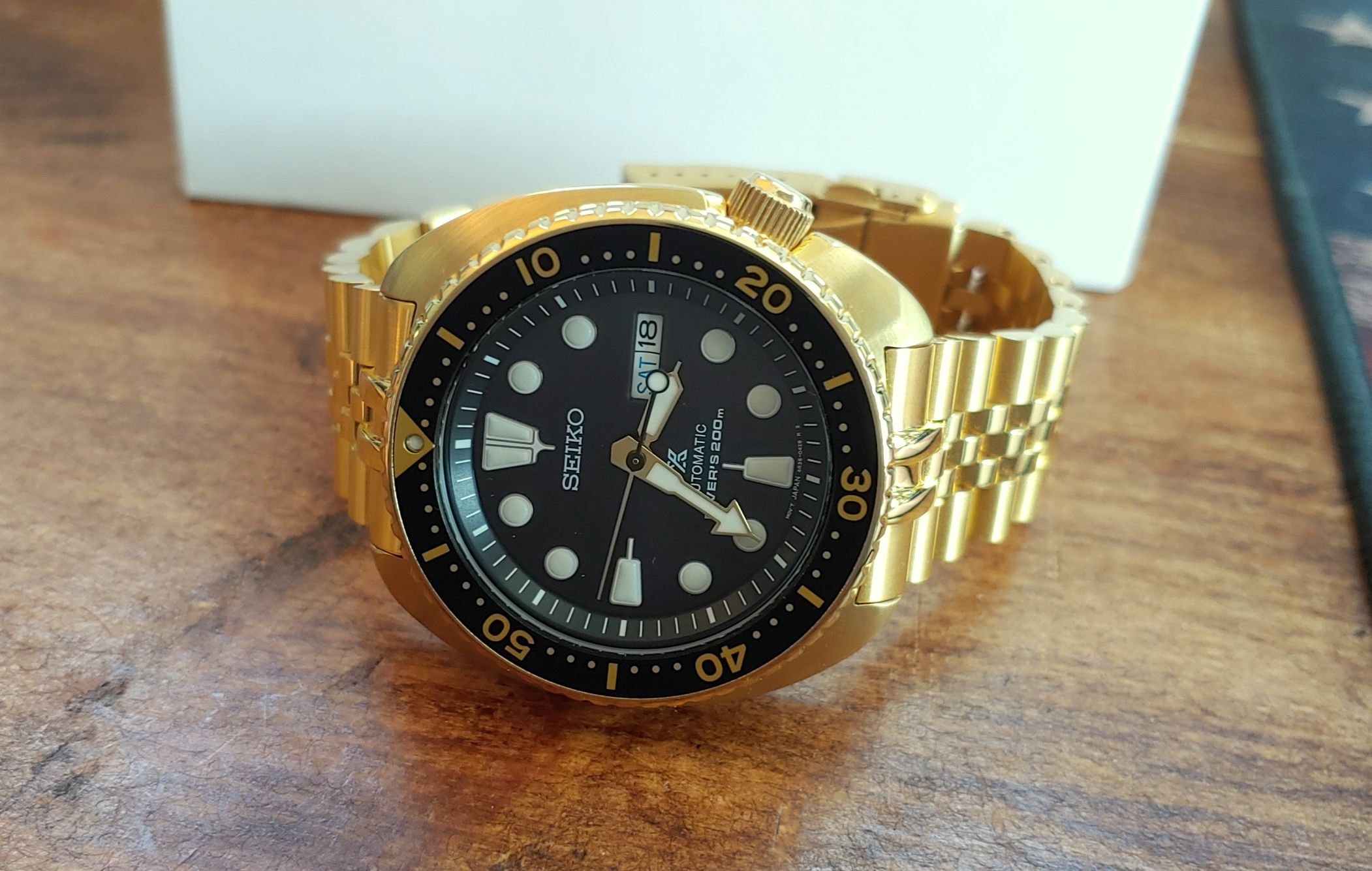 gold seiko turtle