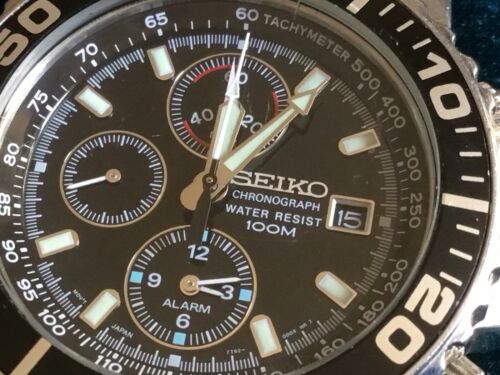 seiko chronograph watch 7t62 ocvo Mens Watch Oversize 45mm