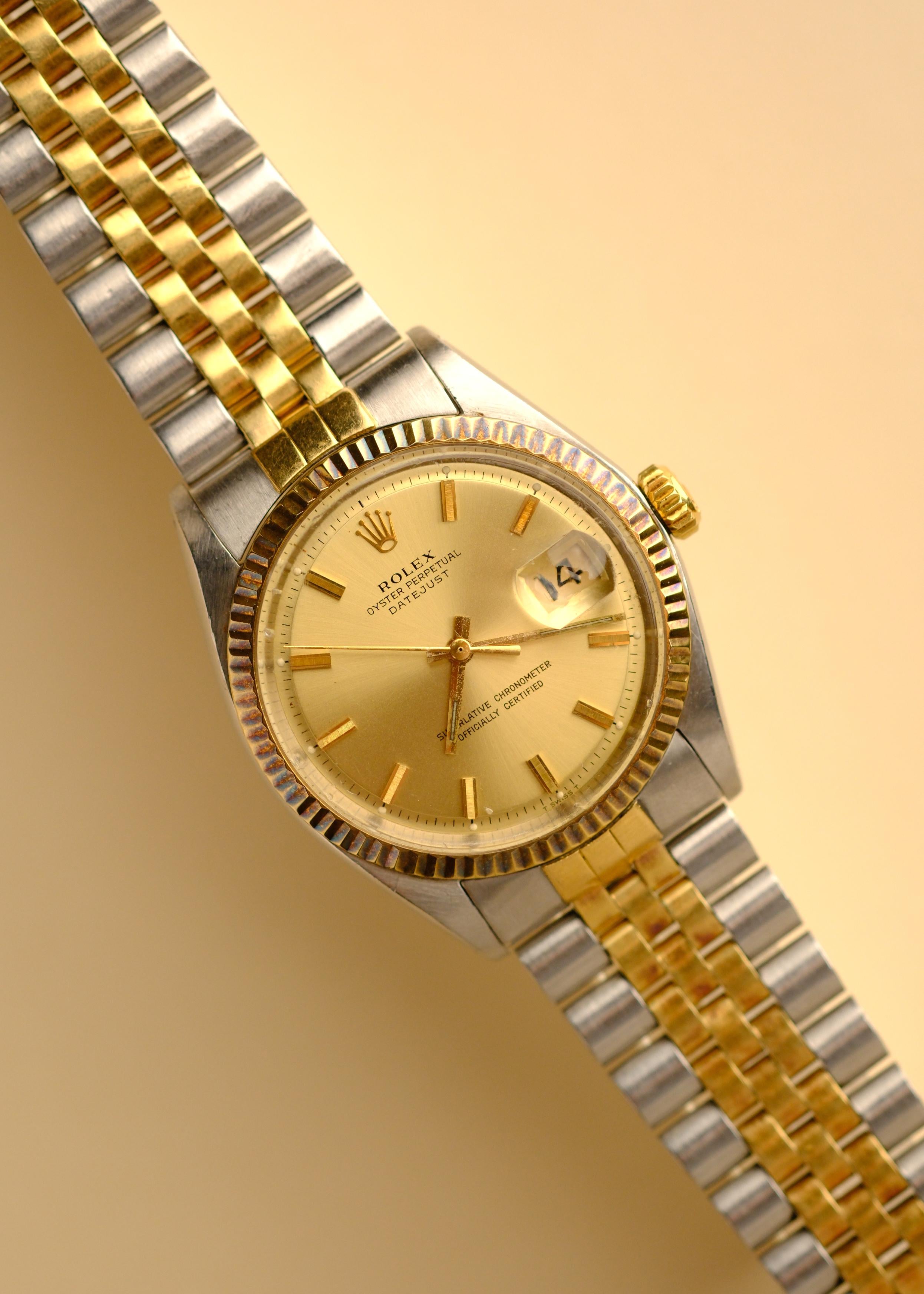 WTS Rolex Datejust 1601 Champagne Dial w Amber Bezel 1972