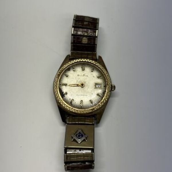 OROLOGIO VINTAGE BULOVA Accutron Oro Massonico Pieno Oro - Massone 32
