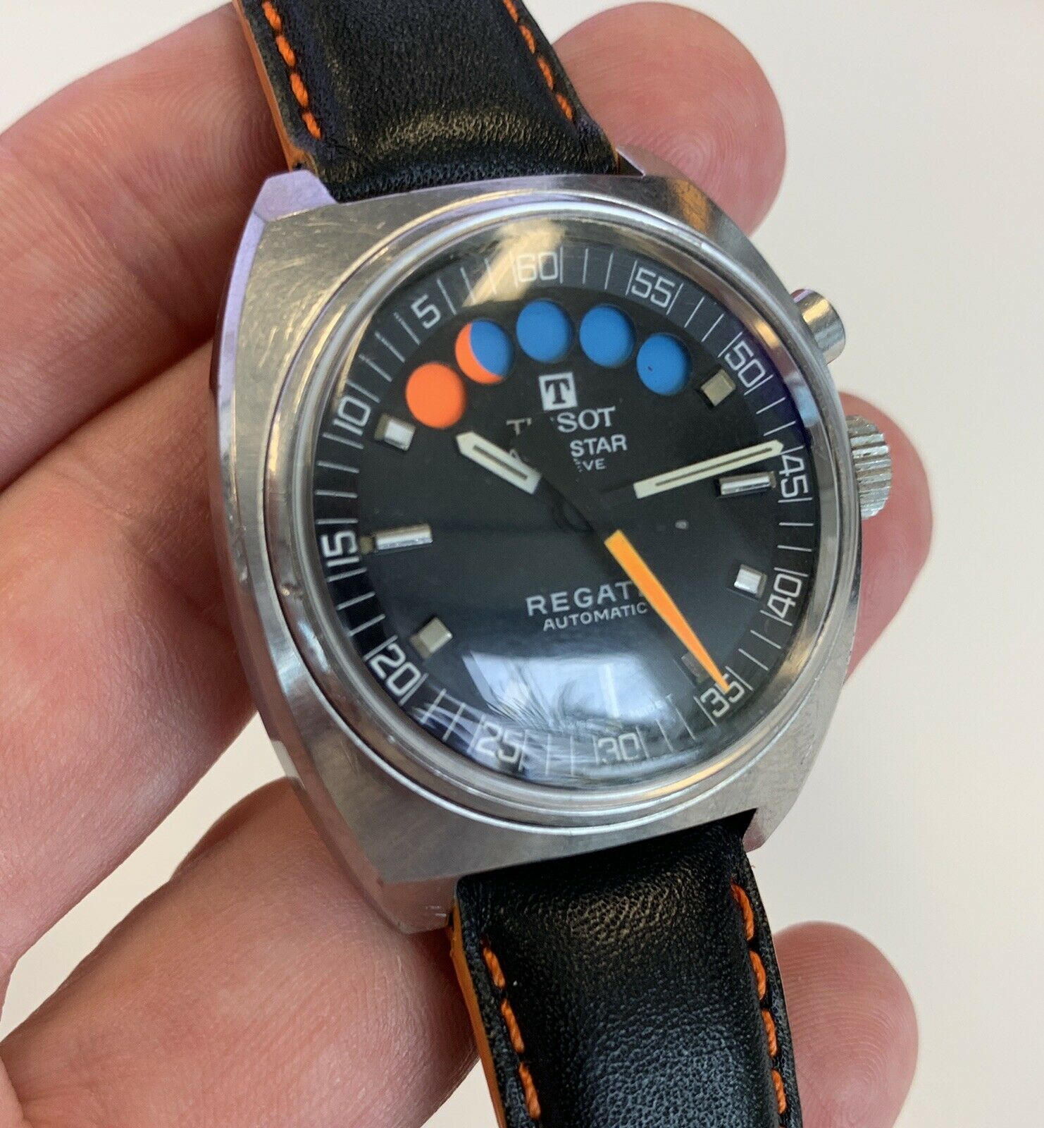 Tissot Aquastar Regate 1970 s yacht timer Lemania 1345 flyback