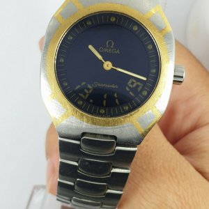 Omega Seamaster Polaris multifunction quartz steel and gold 1455