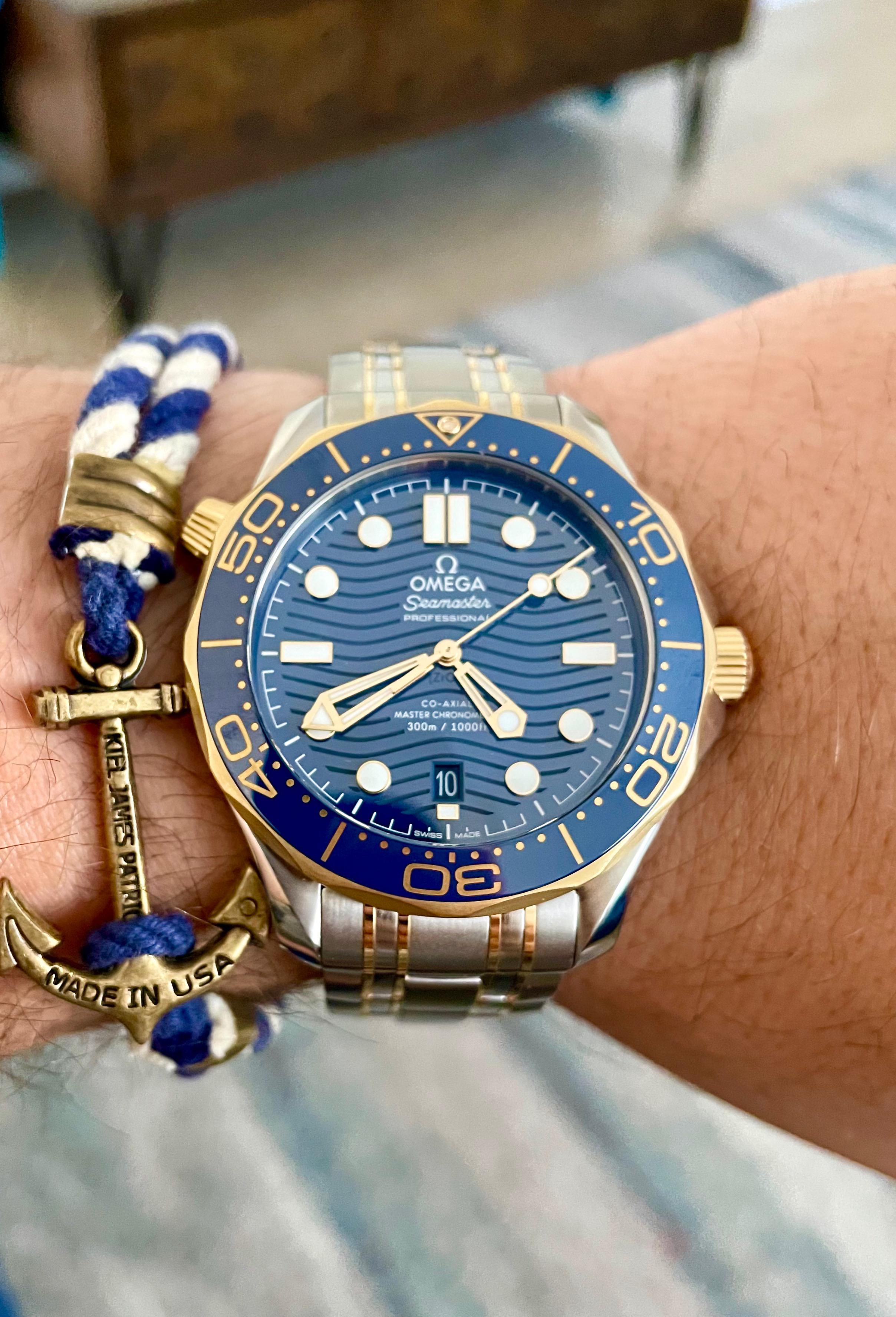 Omega seamaster shop blue gold