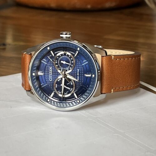 CITIZEN Eco Drive CTO Brown Leather Blue Dial Men s Watch BU4020 01L MSRP 295 WatchCharts Marketplace