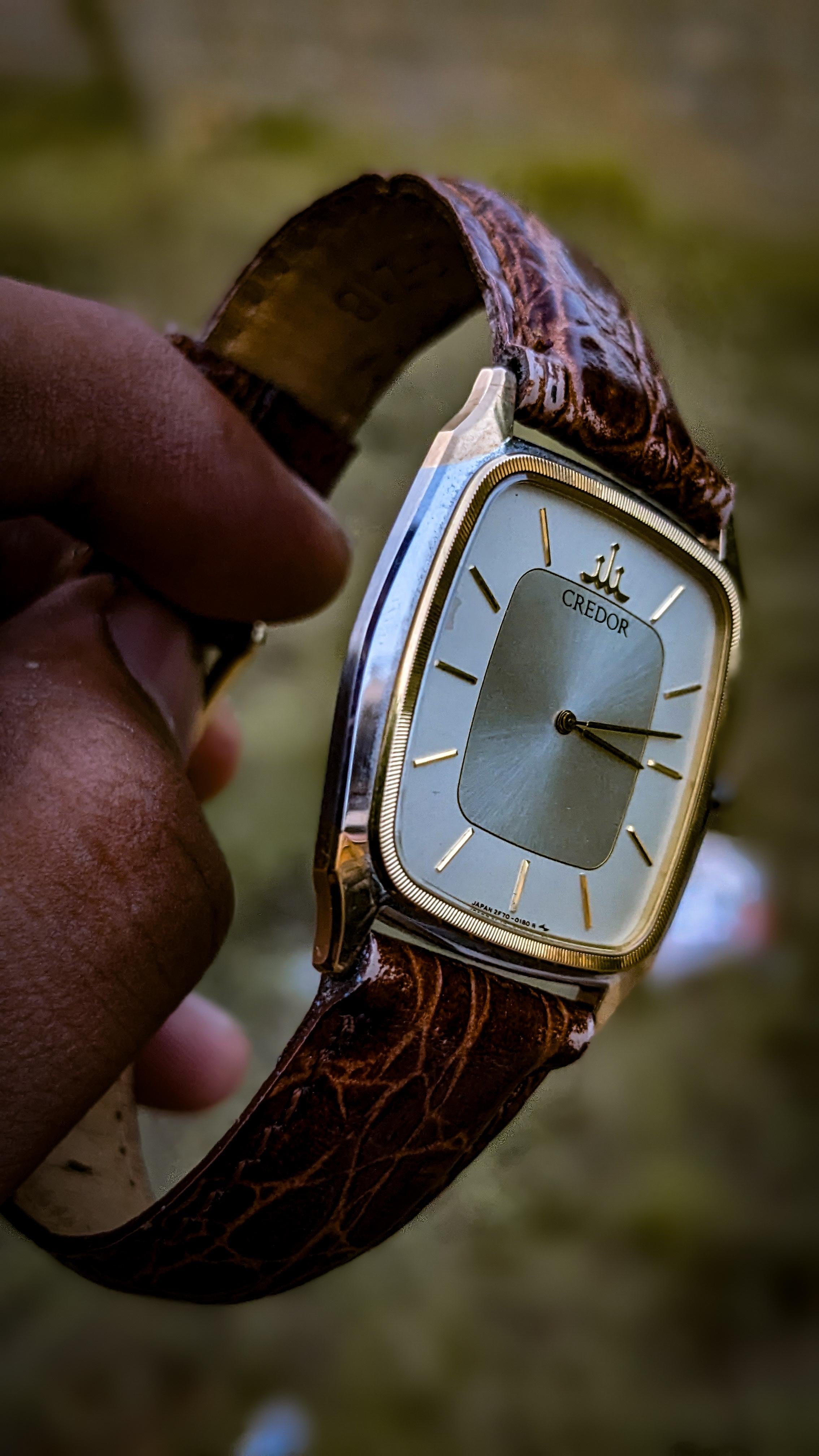 14K [Near MINT] Seiko CREDOR 2F70-5150 Gold Nickel Alloy