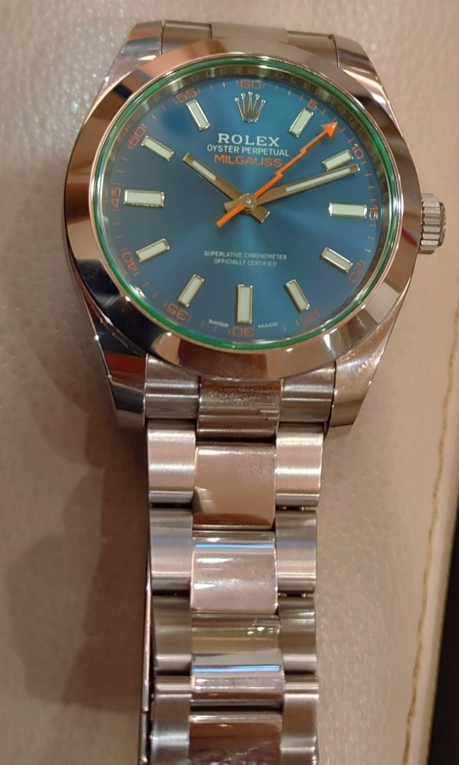 FT 2023 ROLEX MILGAUSS BLUE DISCONTINUED trade Rolex gmt sprite