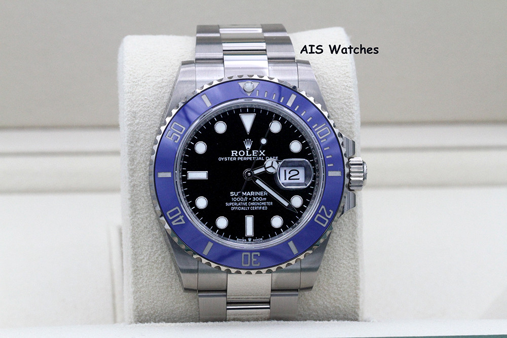 FSOT: Rolex Submariner Ceramic 126619LB 18K White Gold Blue Bezel B&P ...