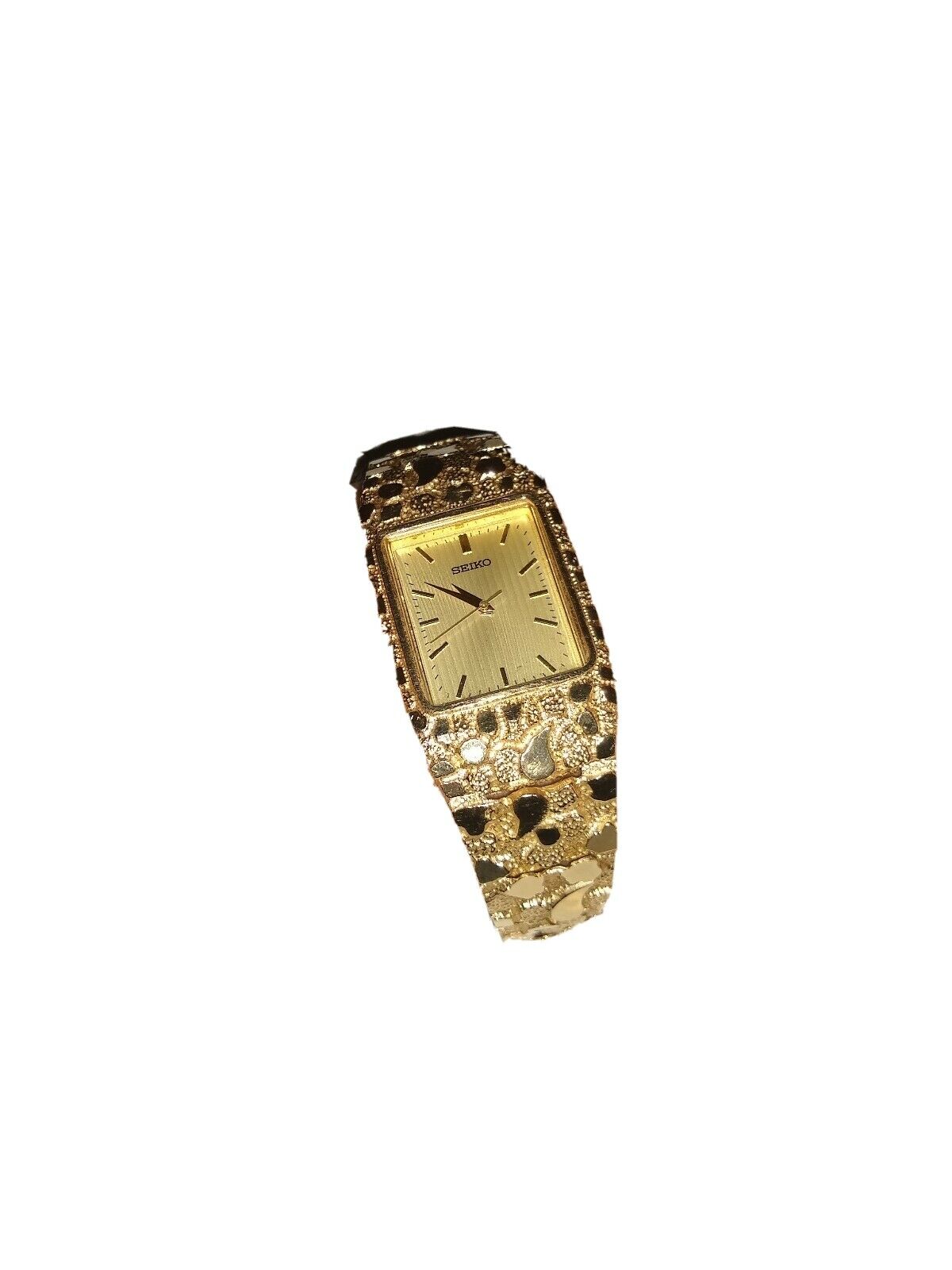 Seiko 10k Genuine Gold Nugget Watch Authentic Not Plated 