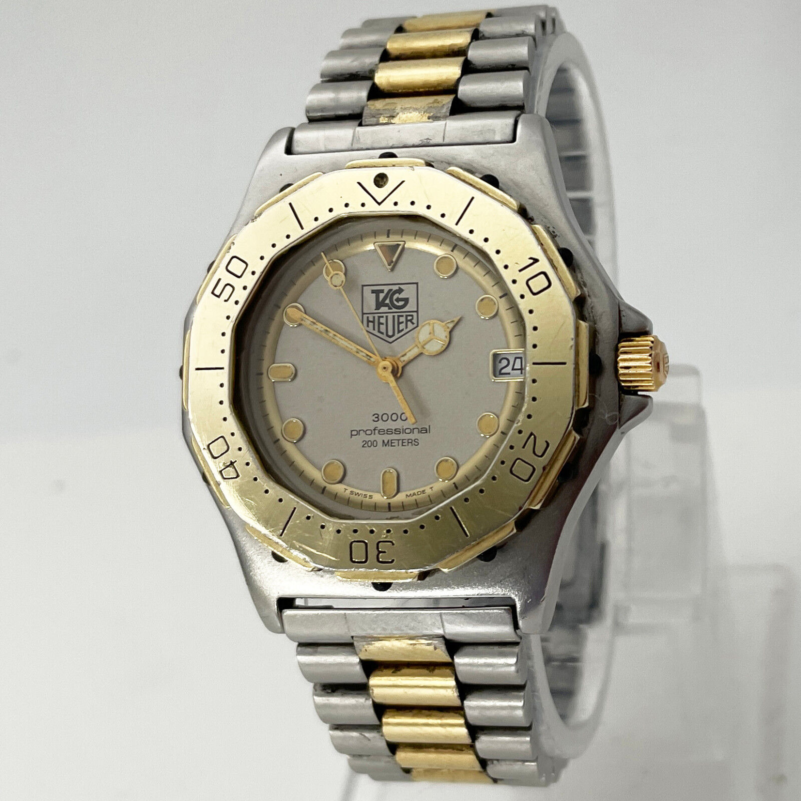 TAG HEUER 3000 Series Watch 934.206 Pro Diver 200m gold mens full
