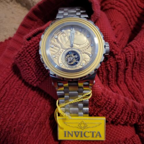 Invicta Reserve Collection RARE 52mm Tourbillon Gold/Silver LE 29