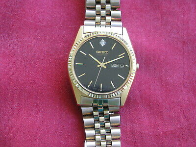 Seiko Vintage 7N43 8119 Quartz Gold Tone Day Date Wrist Watch