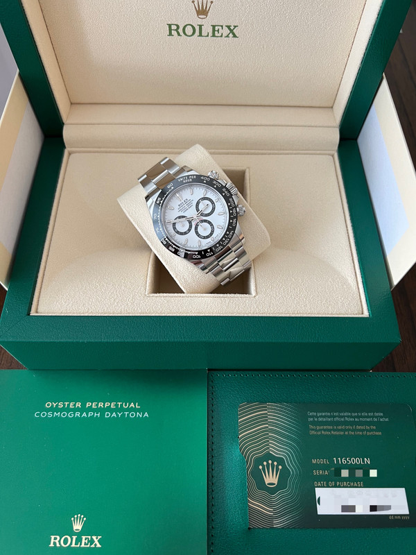 FS Rolex BNIB 116500ln white dial Daytona aka Panda full set