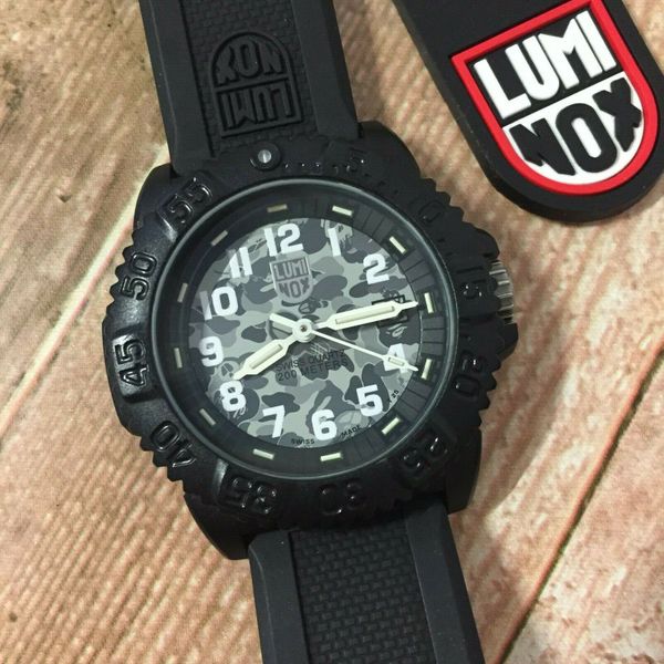 A BATHING APE x Stussy x LUMINOX 30th Year Anniv. Bape Black Watch