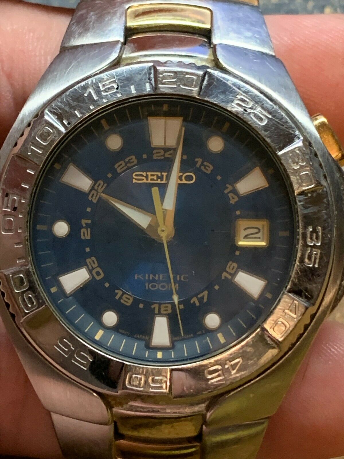 SEIKO KINETIC 100m 10 Bar Men s Diver WATCH Automatic 5M62 0AP0