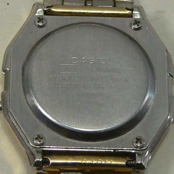 Casio A159W Vintage Digital Watch Gold Tone 593 Alarm Chrono WR Working ...