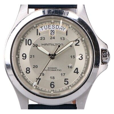 HAMILTON H644550 Khaki Field KING AUTO Day Date See through Back