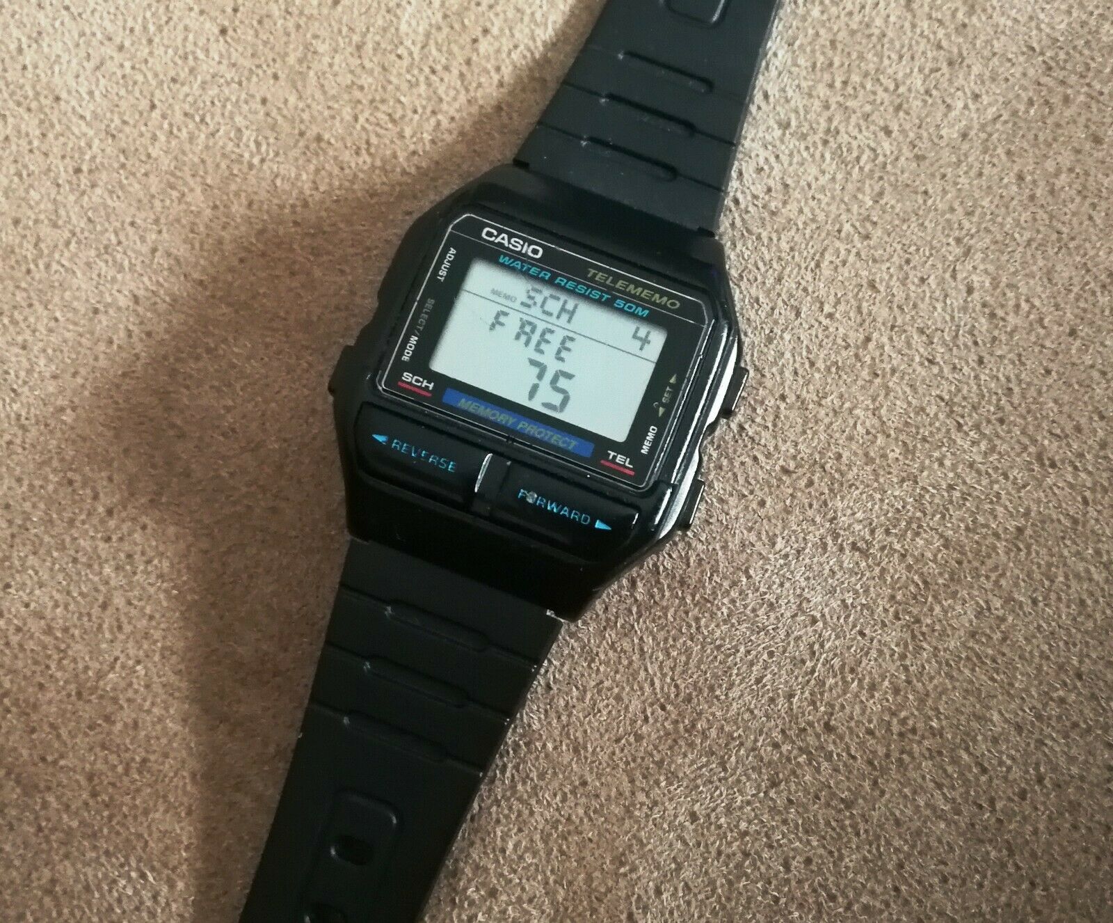 vintage casio db 80 telememo 80 databank alarm chrono lcd watch qw 1485 WatchCharts Marketplace