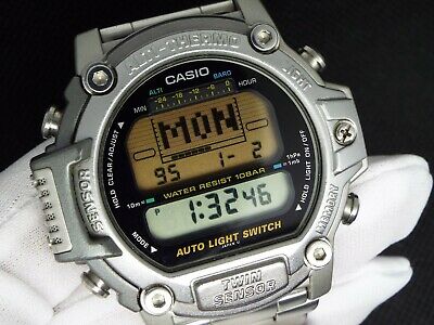 CASIO VINTAGE DIGITAL WATCH PRO TREK PRT 300 1406 ALTI THERMO